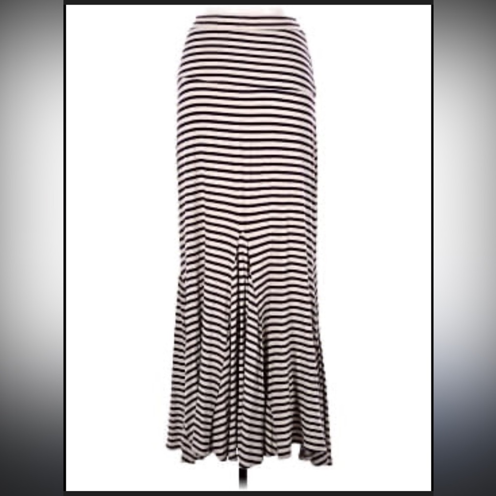 Anthropologie Bordeaux Purple and Cream Striped A-Line Skirt